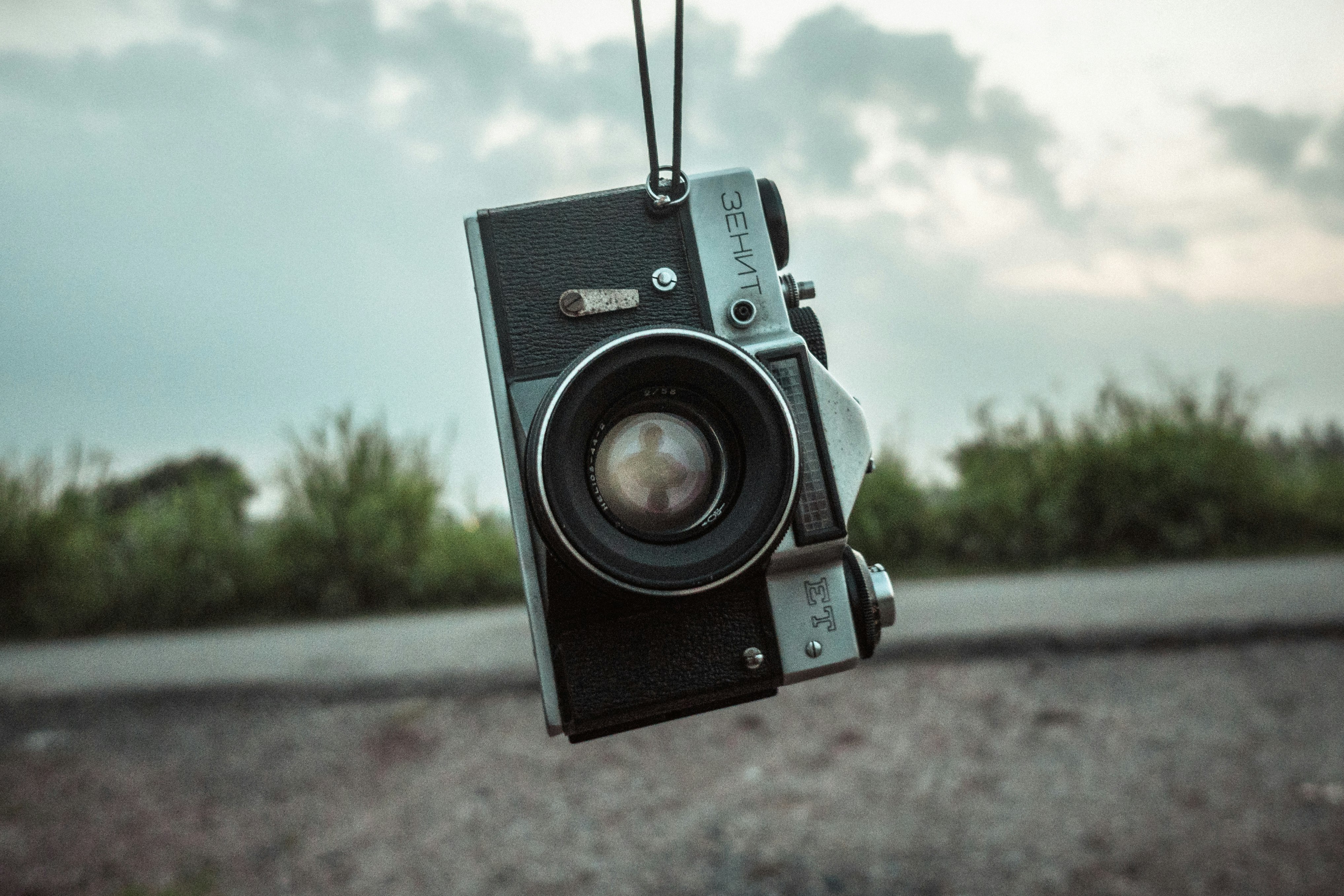 silver and black compact camera